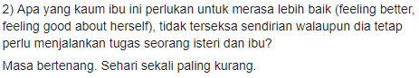 “Para Isteri Perlu Bertenang, Untuk Elak Masalah Mental Letih” – Doktor Psikiatri