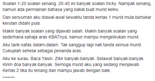 “Aku Tidak Lagi Sanggup Melihat Murid Keluar Dewan Dengan Linangan Air Mata” – Luahan Hati Guru Ini Undang Rasa Terkilan Netizen