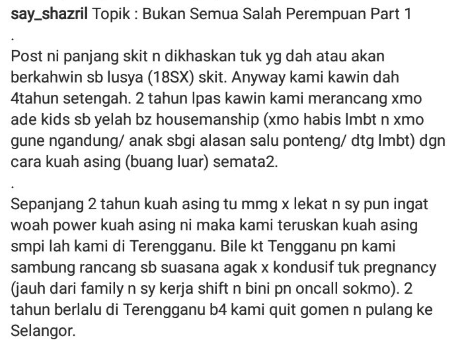 Disangka Bini Mandul, Rupa-Rupanya Sendiri Yang ‘Lemah’? Lelaki Ini Dedah Cerita Sebenar!