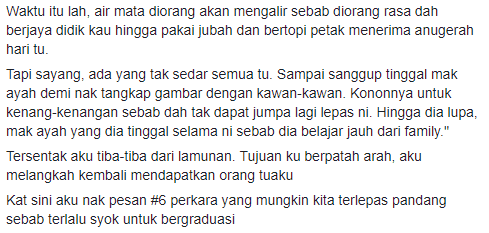 “Pakaikan Mak Ayah Jubah” – Jangan Hanyut Dengan Kawan, Lelaki Ini Bagi Pesanan Buat Para Graduan