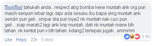 [FOTO] Serba Boleh, Adik Kecil Muntah Atas Uniform Bomba Buat Ramai Respect