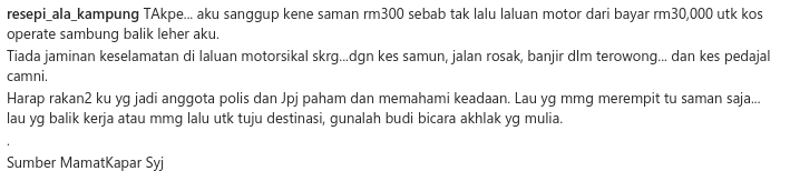 “Ingat Jalan Crack, Rupanya Dawai”- Netizen Bimbang Keselamatan Penunggang Motorsikal Terancam