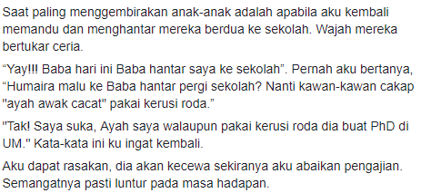 “Kalau Tidak Buat Untuk Diri Sendiri, Buatlah Untuk Anak-Anak” – Bapa Lumpuh Berjaya Genggam PhD