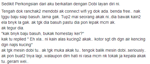 Ingatkan Basuh Kain Banyak Kat Dobi Sebab Ada Homestay, Bila Ditanya Rupanya..