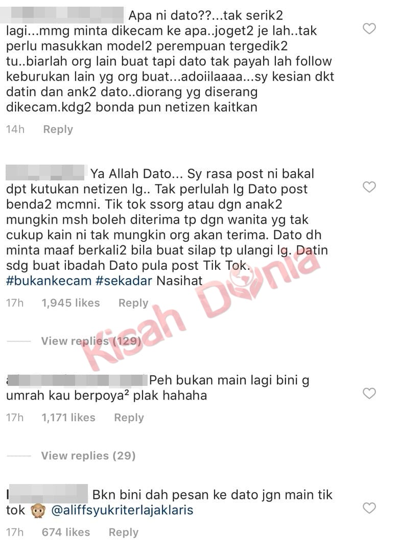 ‘Bini Pergi Umrah Kau Berfoya-Foya’- Dato Aliff Shukri Undang Kecaman Netizen