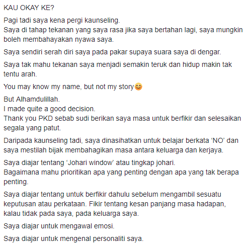 “Ibu Okay Ke?”- Doktor Tertekan Di Tempat Kerja Kongsi Pengalaman Dikaunseling