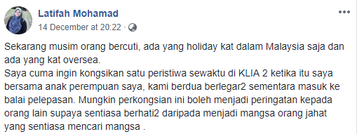 Wanita Kongsi Peristiwa Ngeri Di Lapangan Terbang, Kanak-Kanak Jadi Fokus Utama