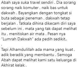 “Matanya Buta Tapi…”-Netizen Tersentuh Dengan Kapsyen Di Muatnaik PU Amin