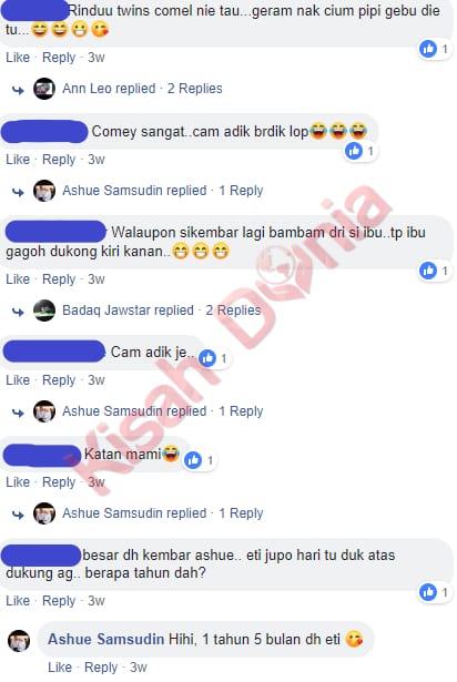 Gelagat Kembar Comel Digilai Netizen, Ibu Muda Ini Akui Tugasnya Bukan Mudah