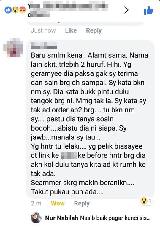 Taktik Scammer Melalui Kurier Servis,Ramai Cuak Akan Modus Operandi Terbaru Ini