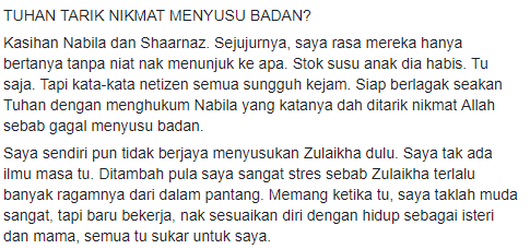 Tuhan Tarik Nikmat Menyusu Badan? Wanita Bidas Isu Susu Formula Noor Nabila