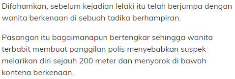 Stress Gaduh Dengan Awek, Lelaki Ini Nekad Sembunyi Bawah Kontena! Rupanya…