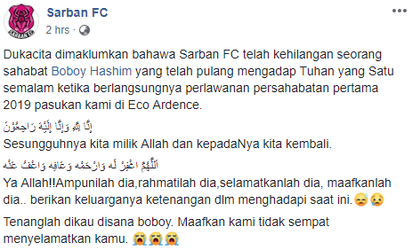 Pemain Kelab Sarban FC Cari Bola Hingga Berakhir Tragedi, Terjatuh Dalam Tasik