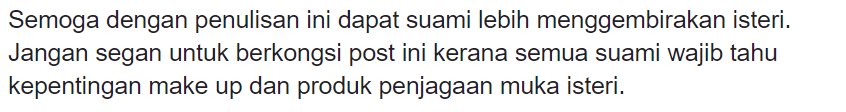 “Jangan Berkira!”- Lelaki Ini Kongsi Sebab Suami Perlu Beli Makeup Untuk Isteri