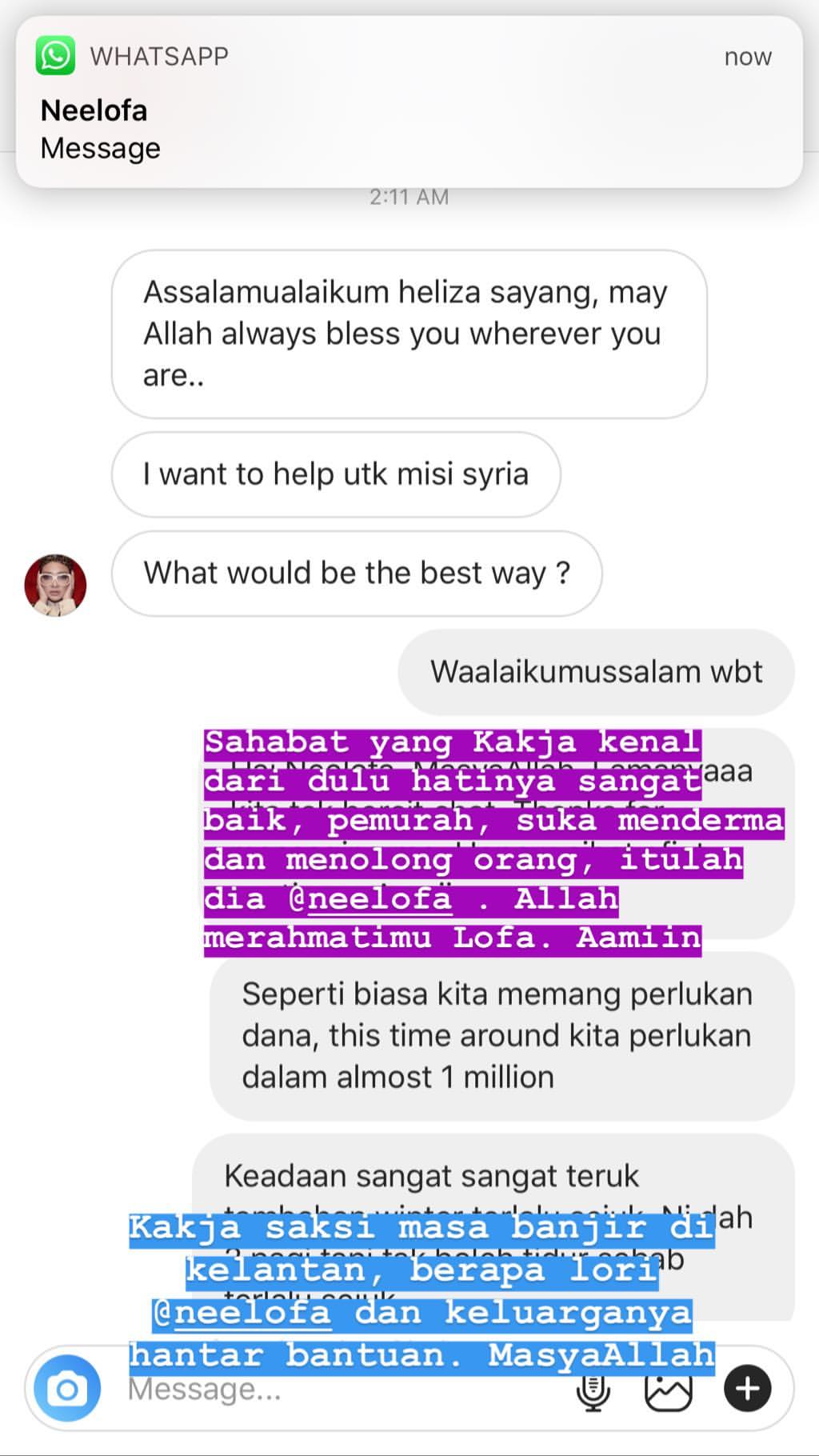 Heliza Helmi Dedah Mesej Daripada Neelofa, Tak Sangka Ini Hajatnya! 