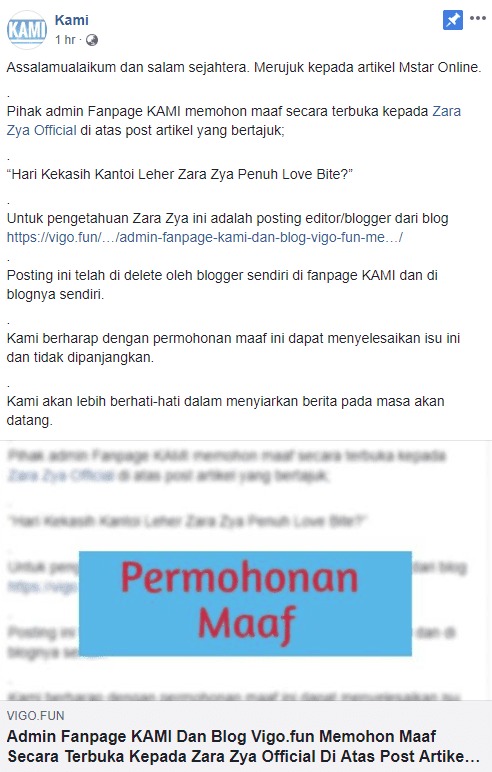 “Padam Atau Saman Fitnah!” – Zara Zya Bengang Blogger Buat Publisiti Murahan