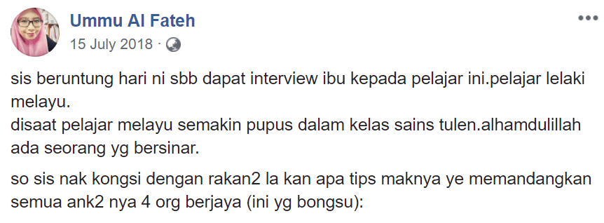 Guru Korek Tips Daripada Ibu Pelajar Cemerlang, Rupa-Rupa Ini Rahsianya…