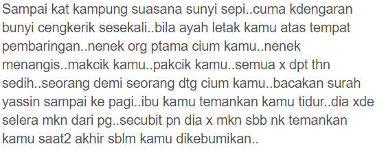 Hari Ni Genap Seminggu Pemergian Kamu, Terdetik Hati Ni Nak Lipat Khemah Kamu..