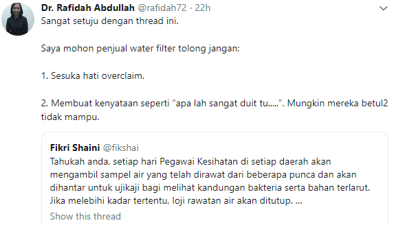 Suka Hati Overclaim, Perlekeh Air Paip – Jurujual Penapis Air ‘Dicuci’ Kaw Kaw