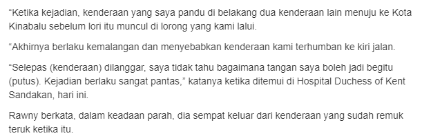 “Bukan Salah Kami”- Lelaki Putus Tangan Bertembung Lori Dedah Kejadian Sebenar