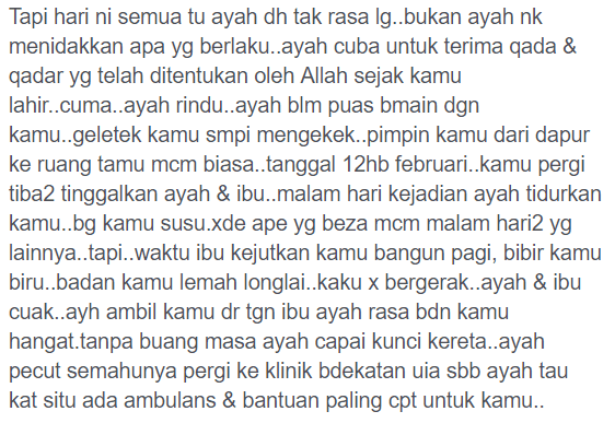 Hari Ni Genap Seminggu Pemergian Kamu, Terdetik Hati Ni Nak Lipat Khemah Kamu..