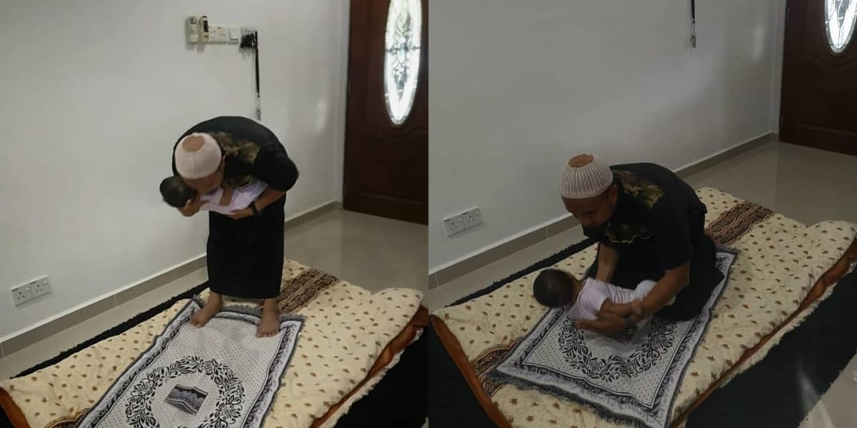 [VIDEO] Solat Sambil Dukung Anak, Ibu Bapa Ini Tunjukkan Langkah Yang Betul!