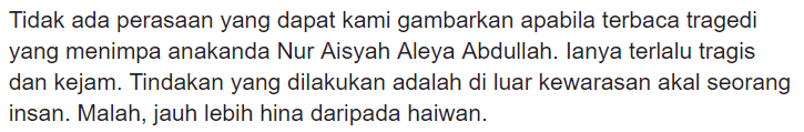 “Apa Dosa Si Anak Kecil..” – Coretan Mufti Buat Allahyarham Adik Aisyah Aleya