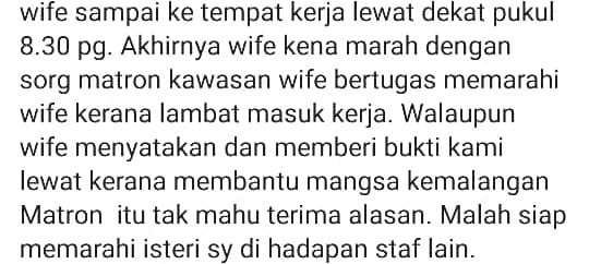 Bantu Mangsa KemaIangan, Jururawat Tertekan Akibat Dimarah Lewat Masuk Kerja