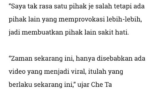 “Aaisyah Pun Kena Tempias” – Isu PukuI Pak Guard, Che Ta Pertahankan Adik Ipar