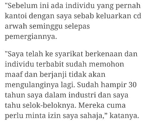 “Minta Izin, Bayar Dulu Sebelum Nyanyi Lagunya..” – Isteri Saleem Luah Kecewa