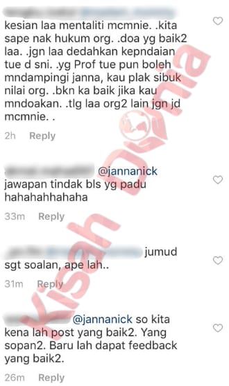 Padah Tinggal Komen Acah ‘Ustazah’ Di IG, Janna Nick Balas Dengan Jawapan Padu!