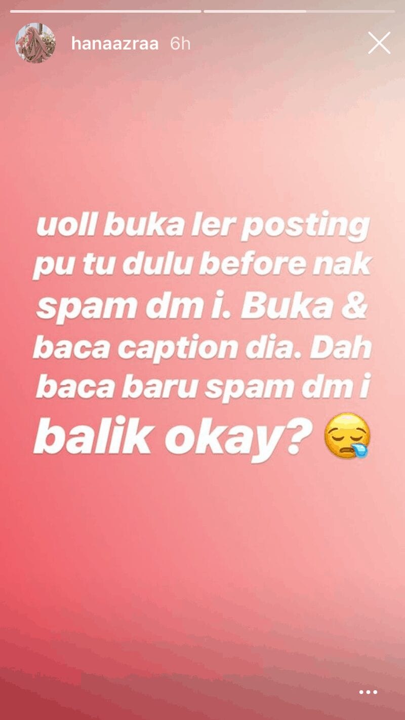 “Baca Dulu Baru Spam I Ok?” – Tak Tahan Dikecam, Hana Buka Mulut Isu PU Abu