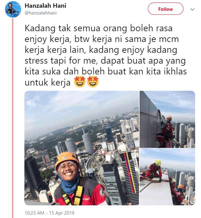 “Bila Bosan Kerja..”- Selamba Main TikTok, Hiburan Pencuci Bangunan Bikin Seram