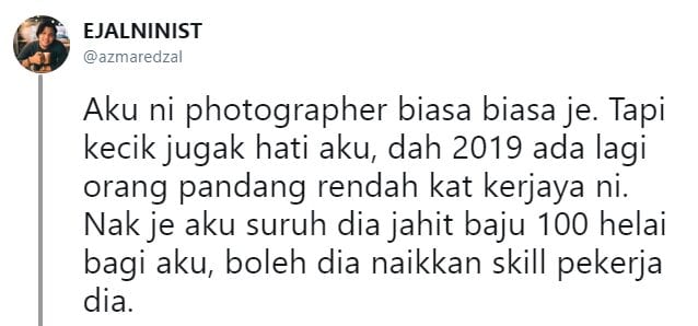"Dah 2019, Tapi Ramai Pandang Rendah Pada Kami..." - Jurufoto Luah Kecewa 2
