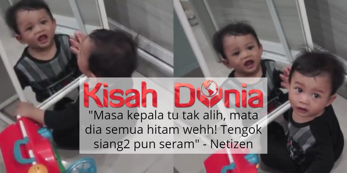 [VIDEO] “Menyesal Tengok” –Pantulan Budak Bermata Hitam Di Cermin, Ramai Seram! 9