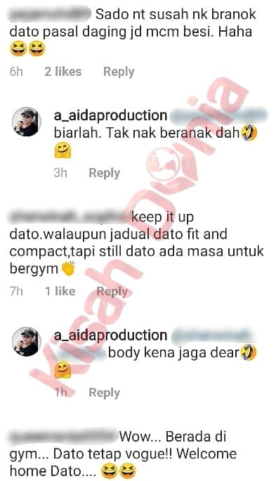 [FOTO] “Body Vogue!” – Rajin Main Gym, Badan A. Aida Dipuji Kalah Anak Dara!