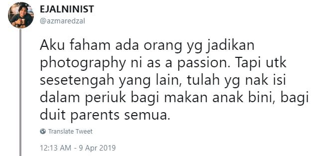 "Dah 2019, Tapi Ramai Pandang Rendah Pada Kami..." - Jurufoto Luah Kecewa 8
