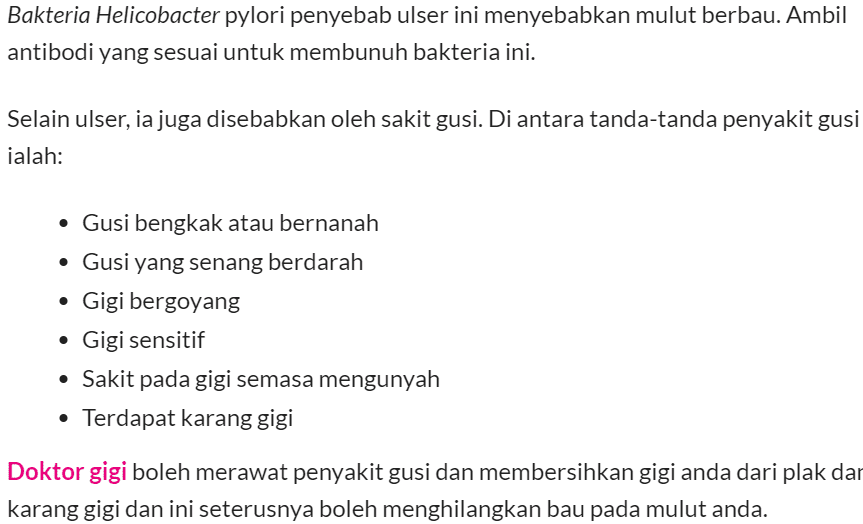 Mulut Berbau Bukan Sebab Malas Gosok Gigi, Tapi Tak Sangka Ini Puncanya!