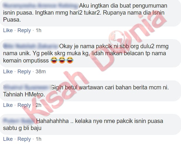 Unik! Nama Pak Cik Ini ‘Isnin Bin Puasa’ Curi Tumpuan Ramai