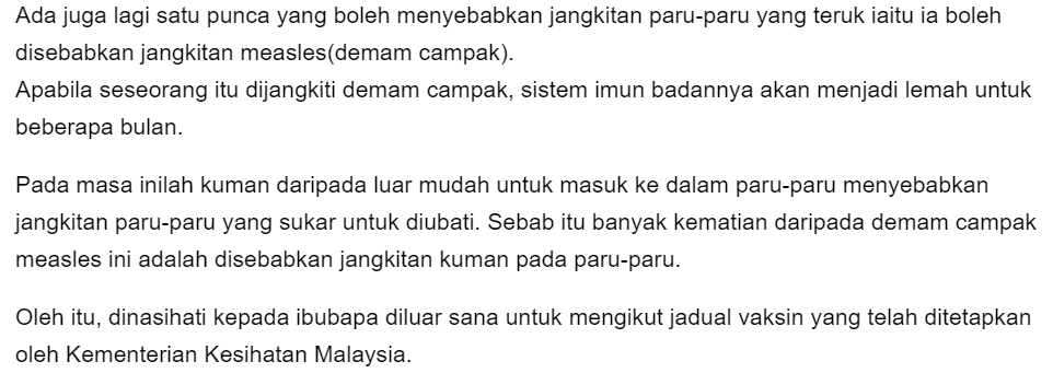 Betul Ke Jangkitan Paru-Paru Boleh Sampai AjaI? Doktor Ini Beri Penjelasan