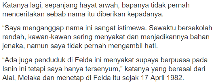 Unik! Nama Pak Cik Ini ‘Isnin Bin Puasa’ Curi Tumpuan Ramai