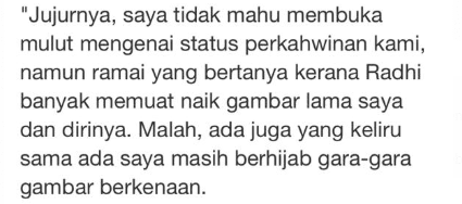 “Kami Dah Lama Tak Tinggal Sebumbung” – Isteri Dakwa Radhi OAG Jatuhkan Talak?