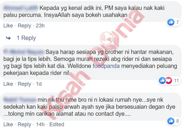 Tiada Kaki Bukan Masalah, Kegigihan Rider FoodPanda Ini Sentuh Jiwa Ramai