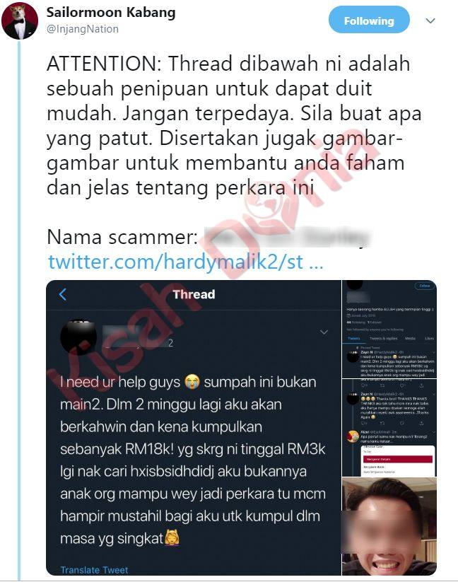 Buat Fake Account Kutip Derma Konon Tak Cukup RM3K Nak Kahwin, Sekali Kantoi!