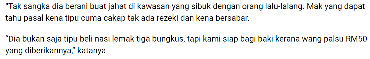 Pakai Selekeh, Bayar Pakai Duit ‘Tebal’.. Penjual Nasi Lemak Buka Cerita