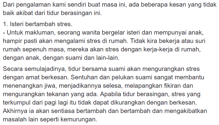 Lepas Ada 3 Anak Baru Sedar.. Rupanya Nak Tidur Berdua Laki Bini Pun Susah