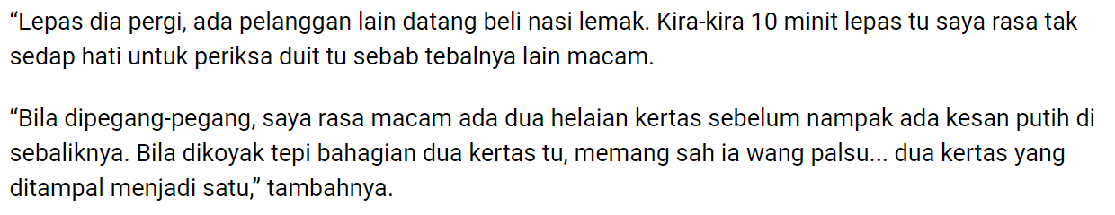 Pakai Selekeh, Bayar Pakai Duit ‘Tebal’.. Penjual Nasi Lemak Buka Cerita