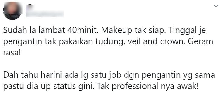 “Makeup Tak Siap Dah Balik”- MUA Dihentam Datang Lambat Rupanya Ada Plot Twist!