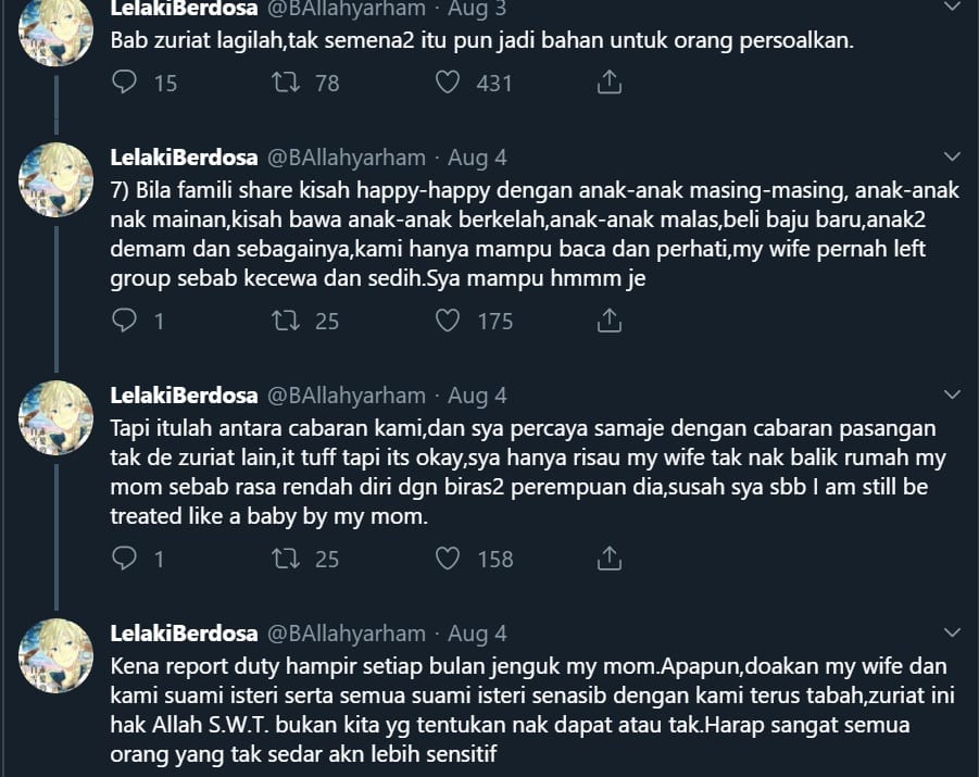 “Orang Marah Wife Aku Kononnya Dia Mandul, Tapi Sebenarnya Aku Yang Problem..”