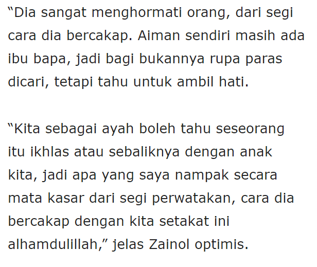 ‘Saya Sebenarnya Taknak Zahirah Dirikan Rumahtangga Buat Masa Ni, Dia Baru 24’